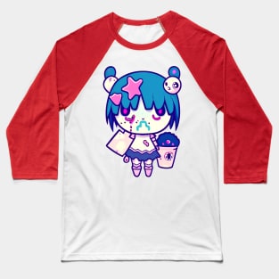 A CUTE KAWAI Zombie illustration design Baseball T-Shirt